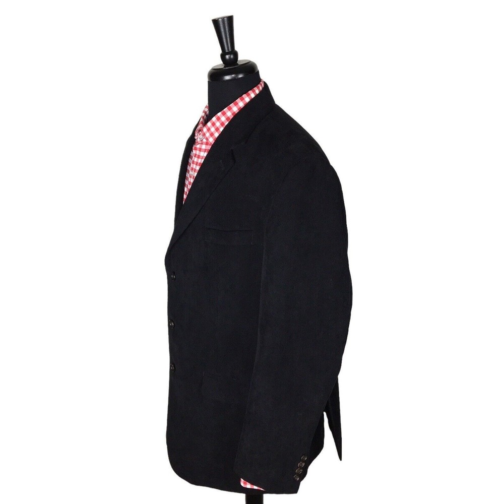 Ralph Ralph Lauren Corduroy Cotton Ash Black Sport Coat Blazer Mens 46L ?